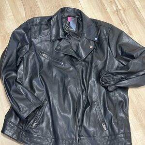 Torrid Black Textured Faux Leather Jacket